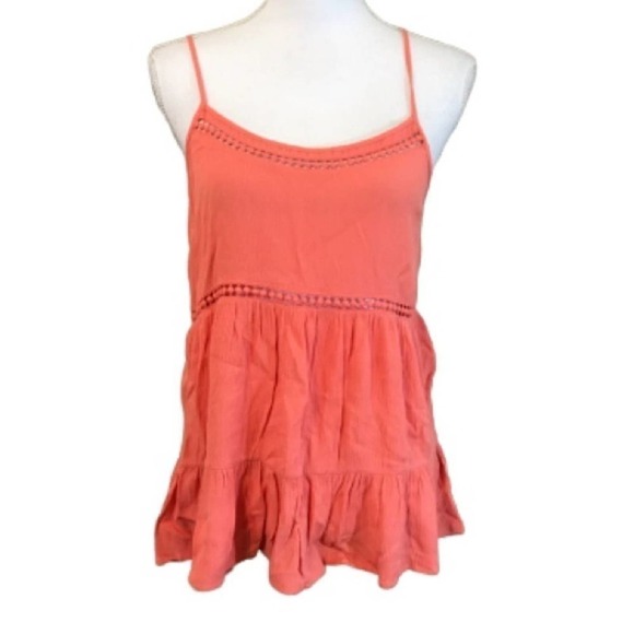 Paper Crane Coral Scoop Embroidered Tank Top M Medium - Picture 1 of 6